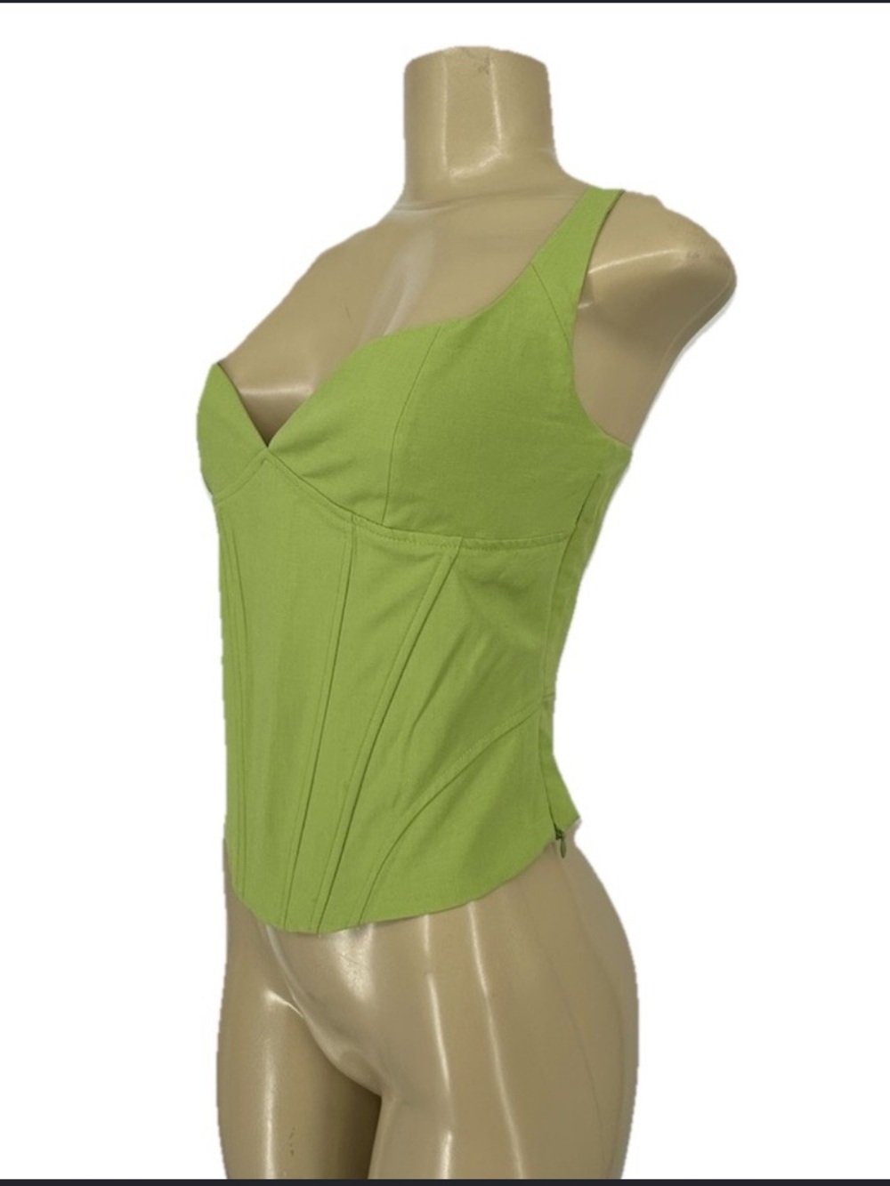 Zara Lime Green Sleeveless Corset Top